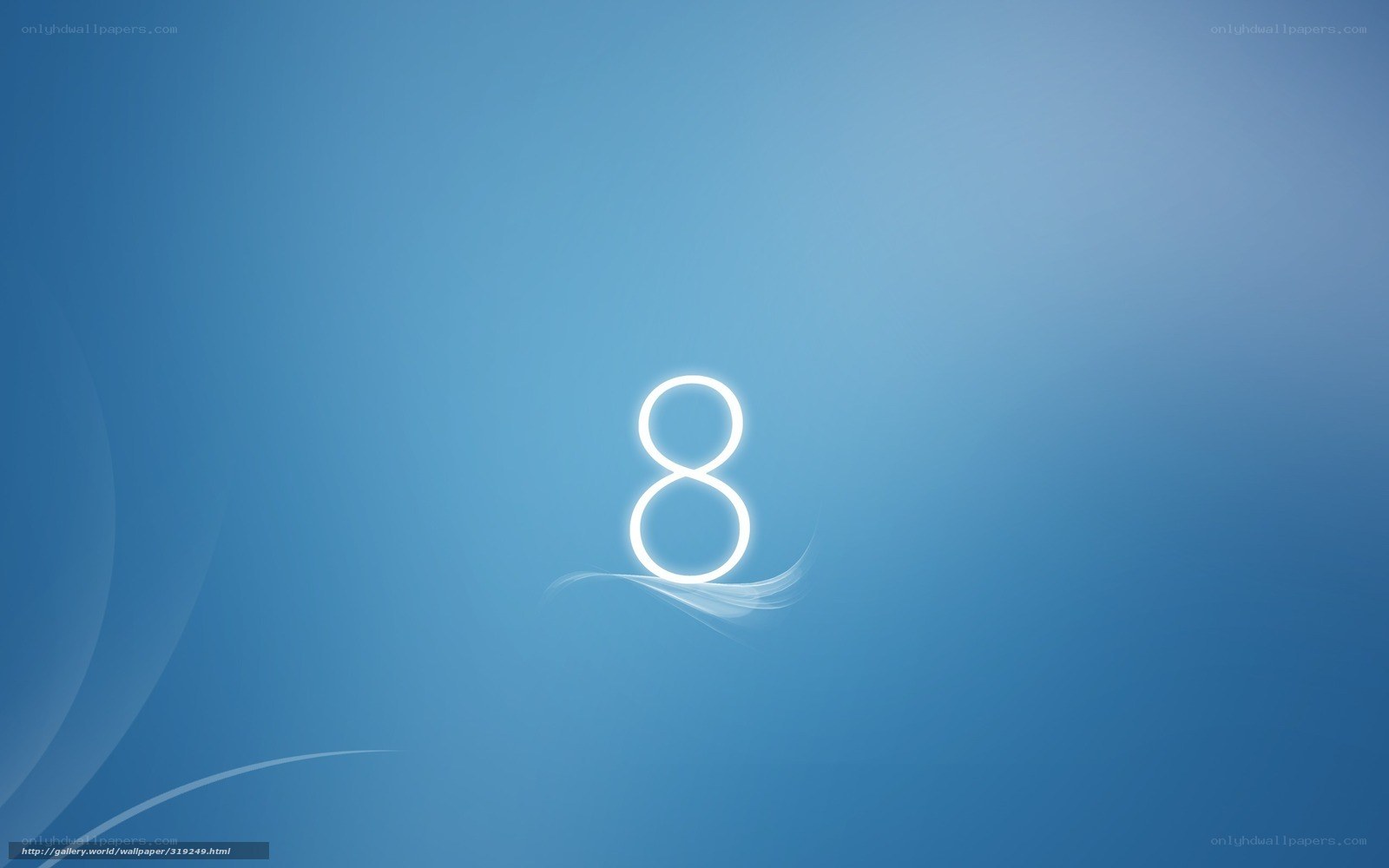 Number 8 on blue background