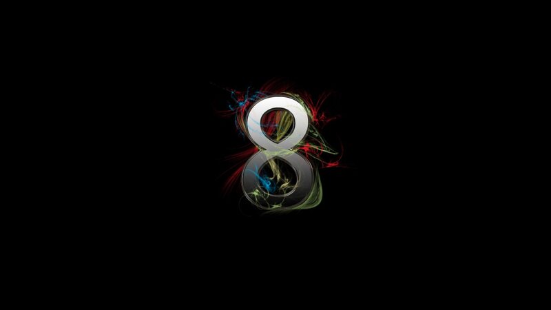 Number eight with colorful energy