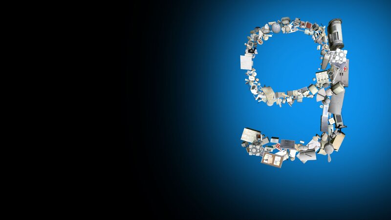 Number nine made of electronic waste