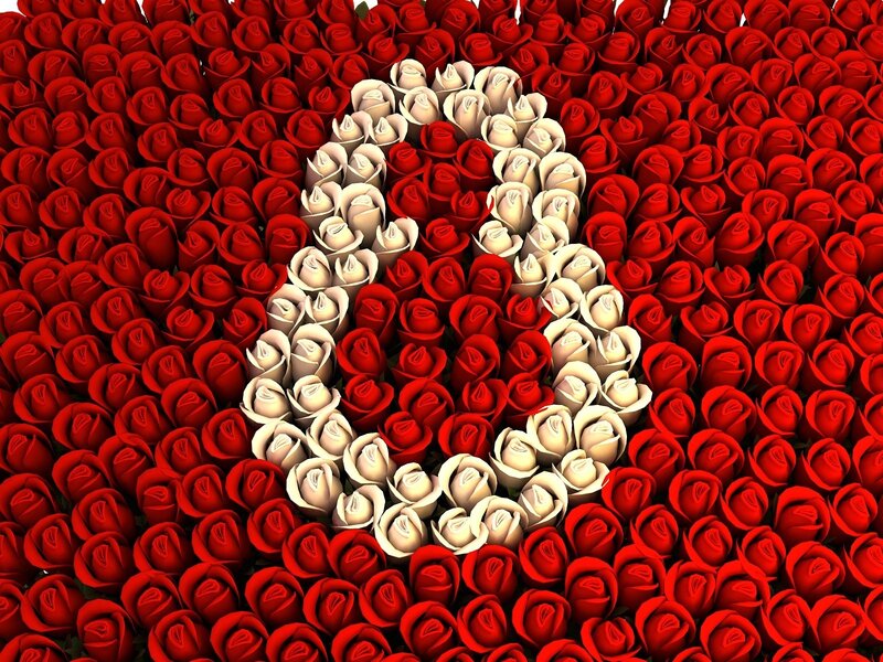 Number one made of roses