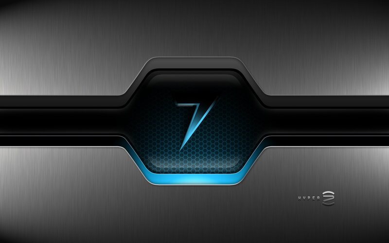Number Seven Logo — Black, Futuristic, Digital Art