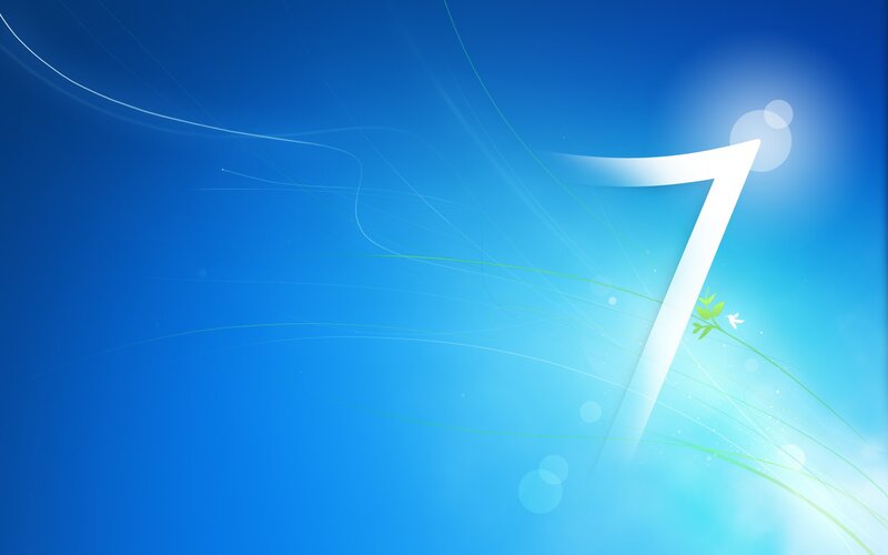 Number Seven Logo — Blue, Serene, Digital Art, Light Streaks