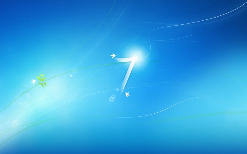 Number Seven Logo — Blue, Serene, Digital Art