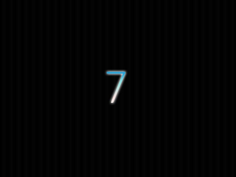 Number seven on black background