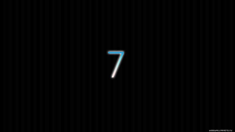 number seven on black