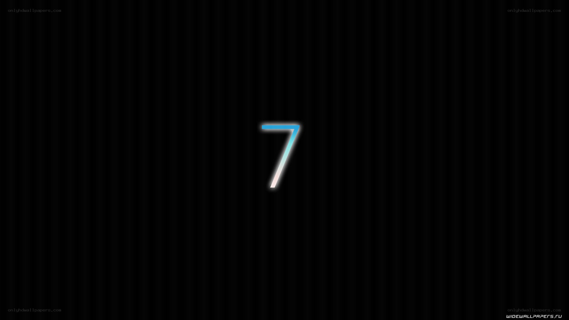 number seven on black