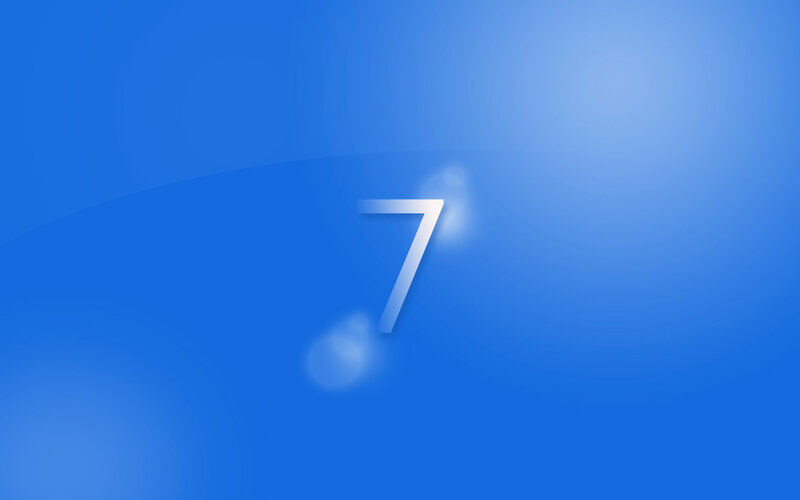 Number Seven on Blue — Calm, Digital Art