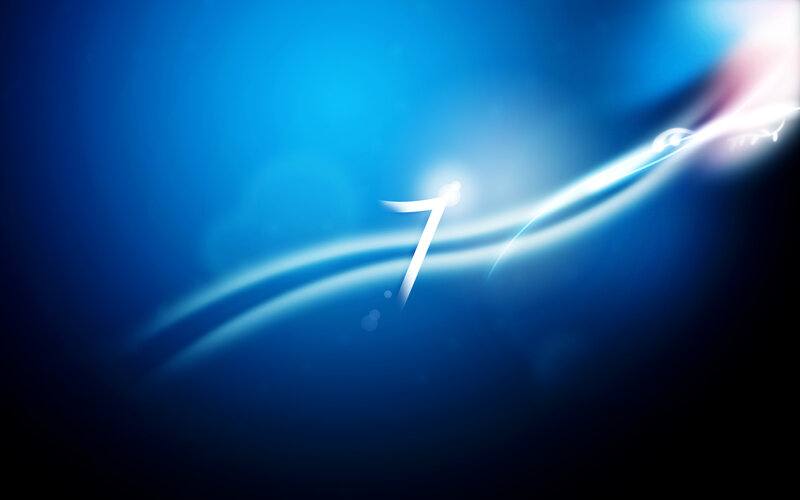 Number Seven on Blue