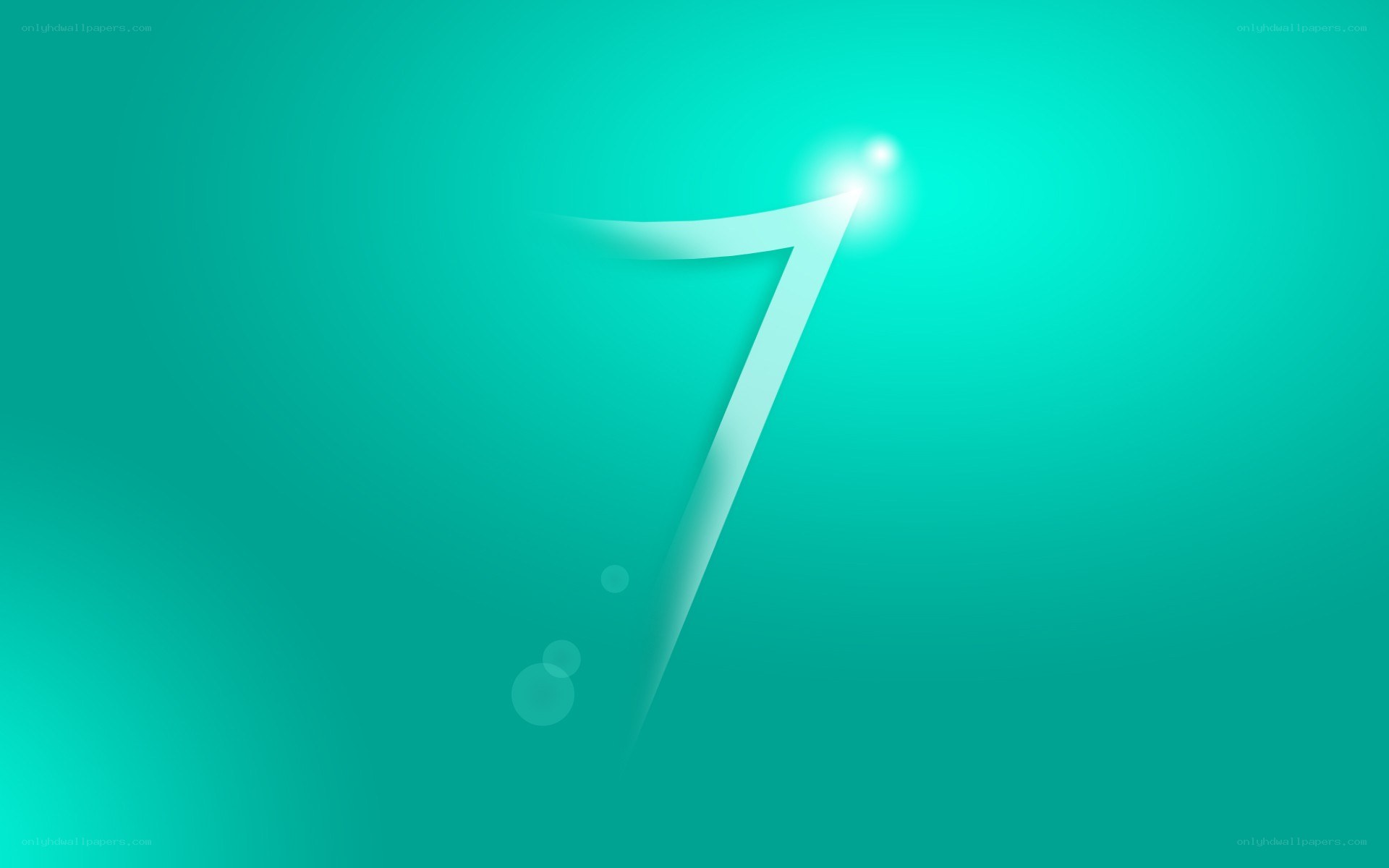 number seven on teal background