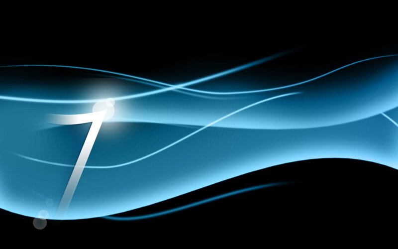 Number Seven with Light Waves