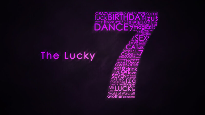 Number Seven Word Cloud — Purple