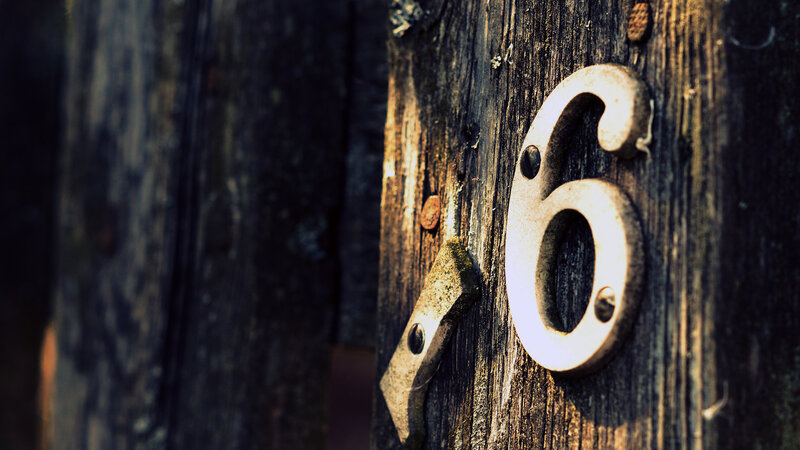 Number Six on Wood