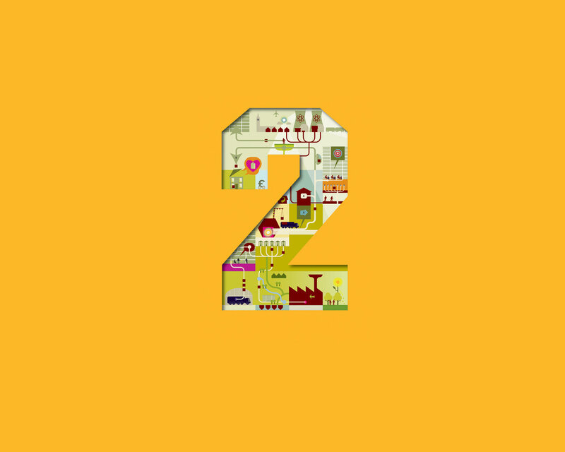 number two with icons