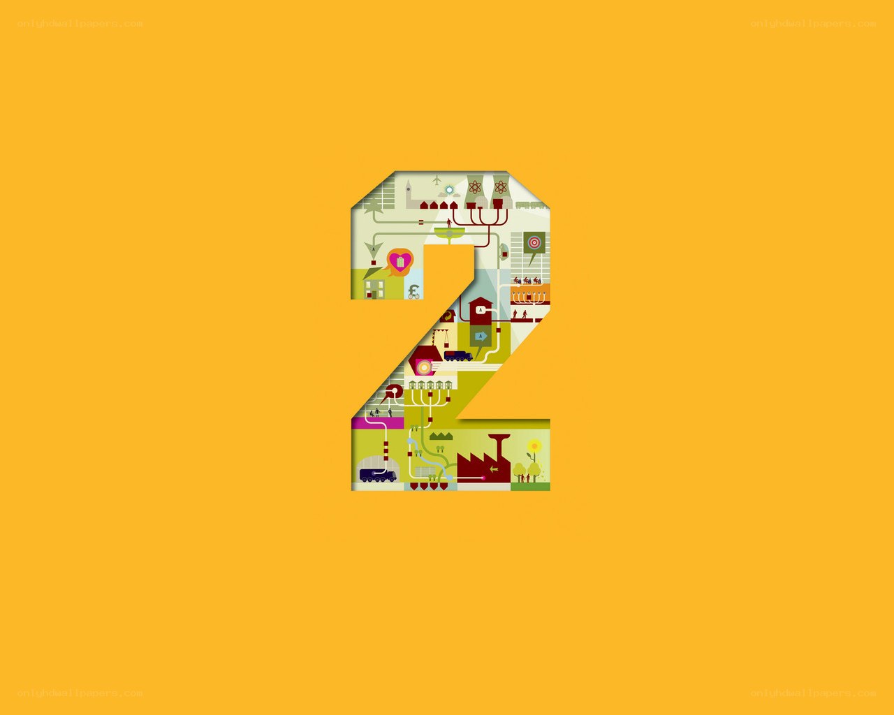 number two with icons