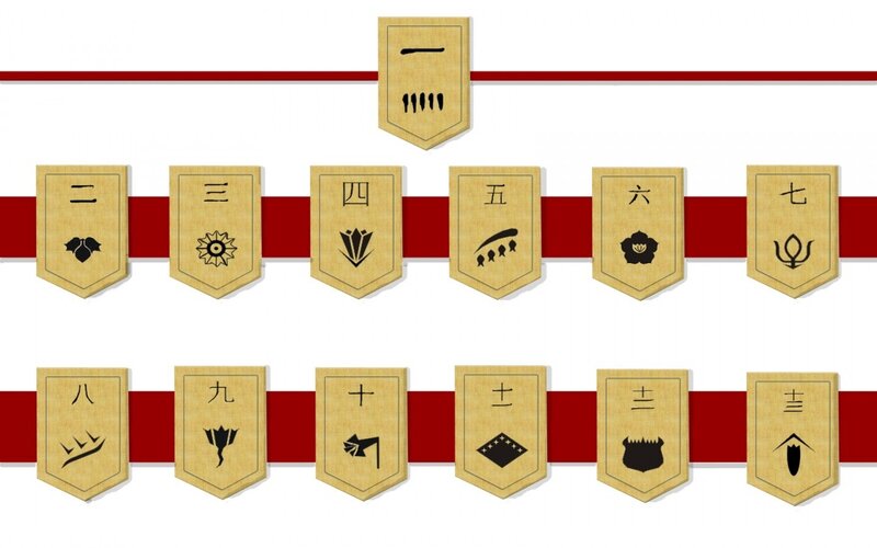 Numbered Banners with Symbols
