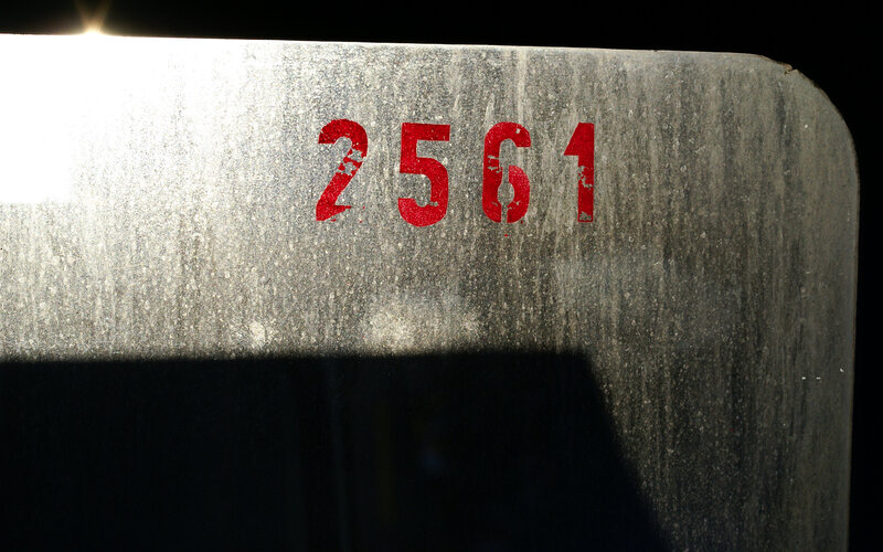 numbered metal surface