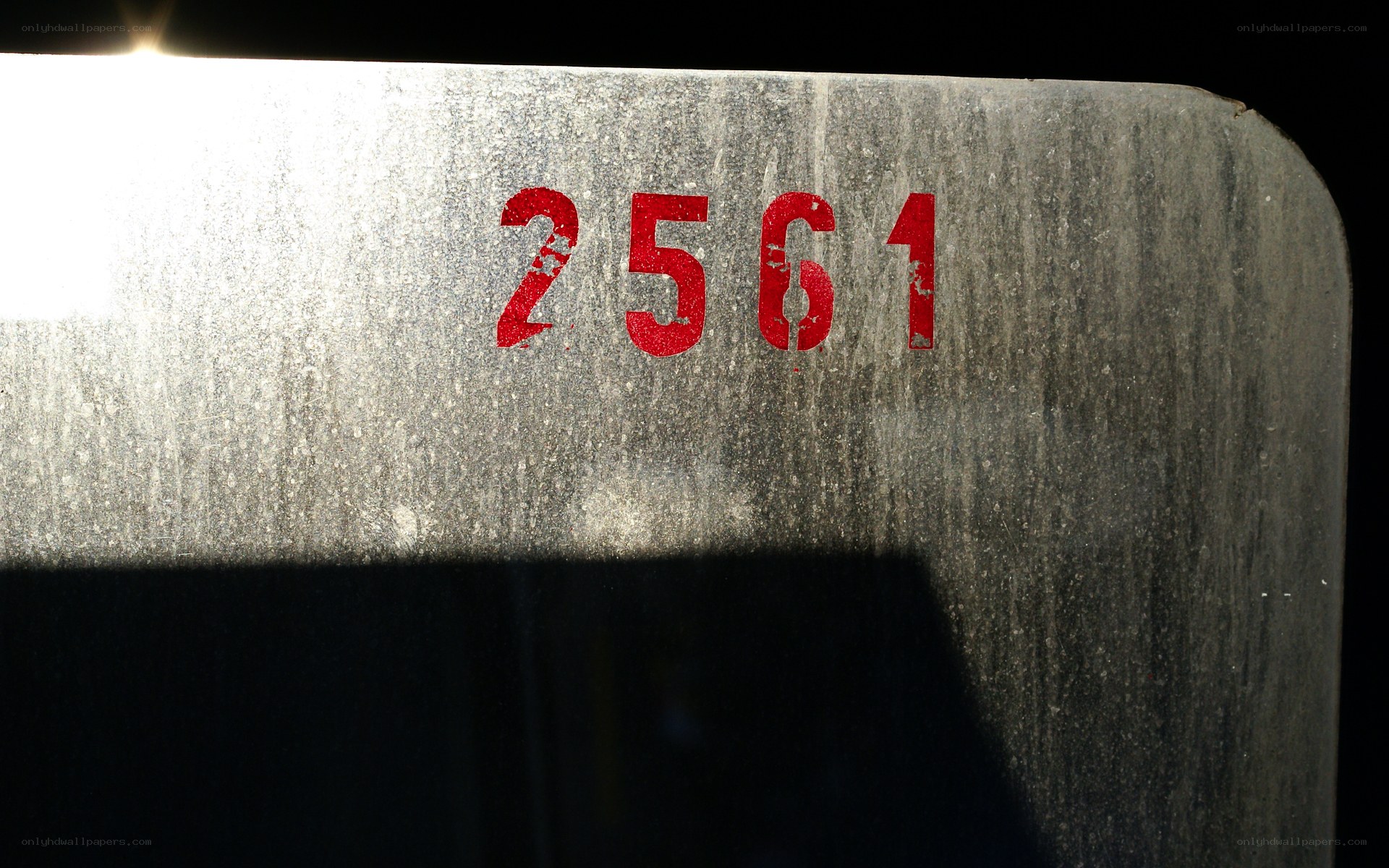 numbered metal surface
