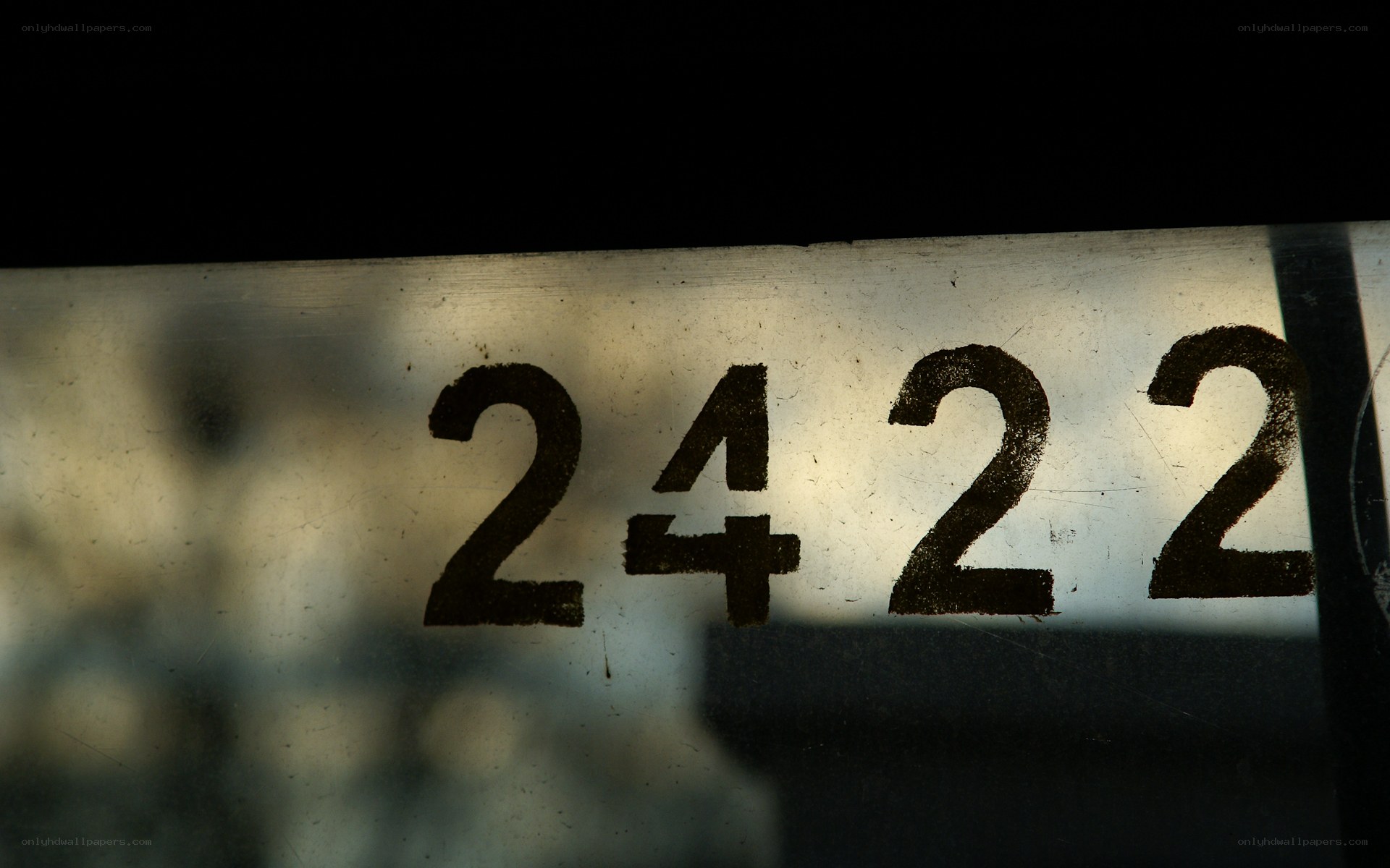 numbered sign on glass
