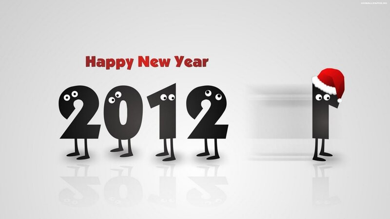 Numbers Celebrating New Year — Black, Festive, Digital Art