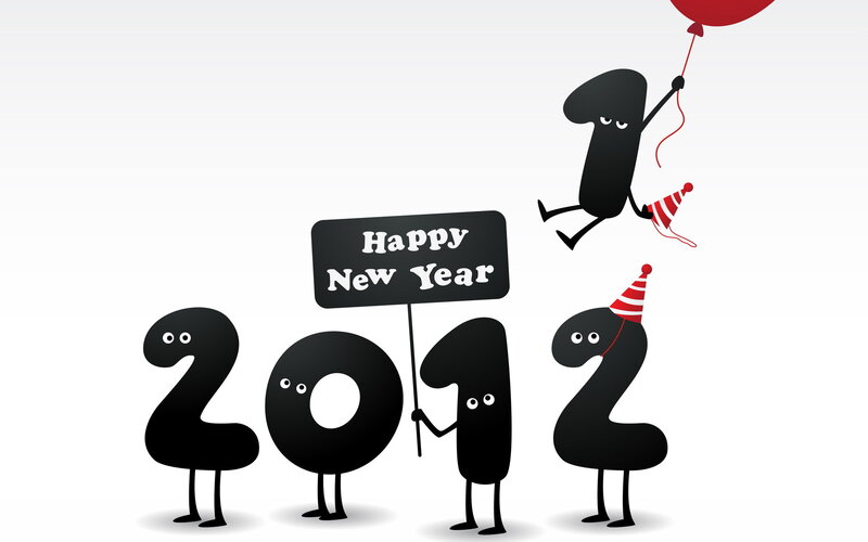 Numbers Celebrating New Year — Black, Festive