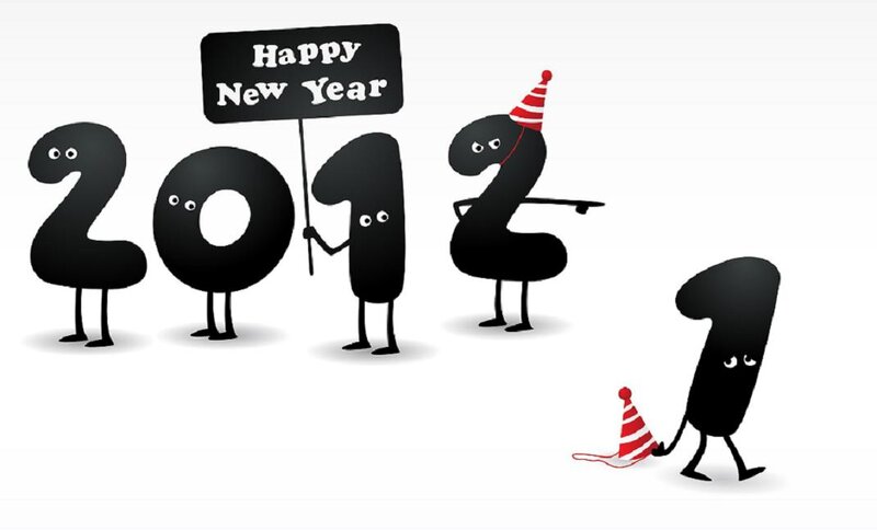 Numbers Celebrating New Year — Black, Festive, Vector Art
