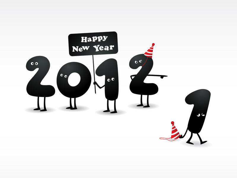 Numbers Celebrating New Year — Black