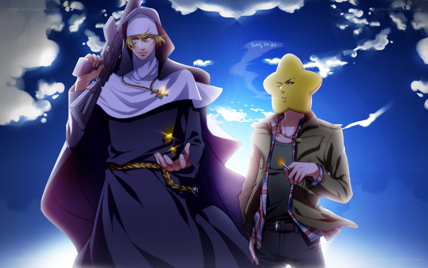 Nun and star-headed character