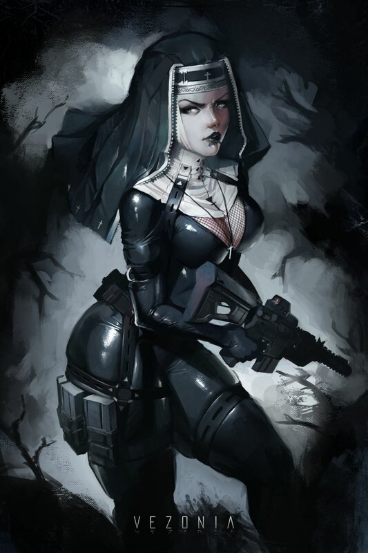 Nun in Combat Gear