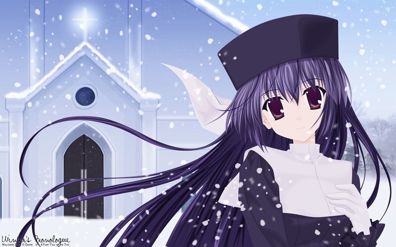 Nun in the snow