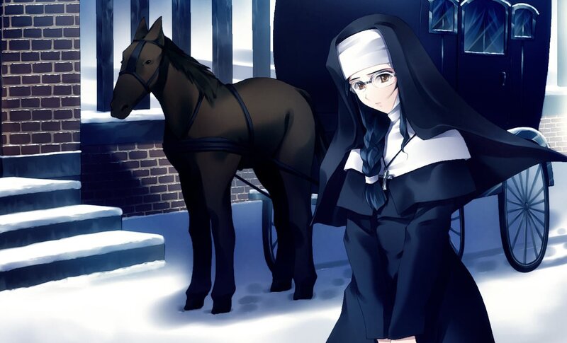 nun with horse and carriage