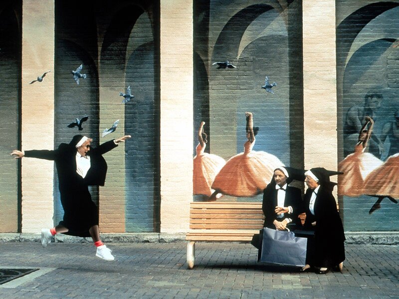 Nuns dancing in the street