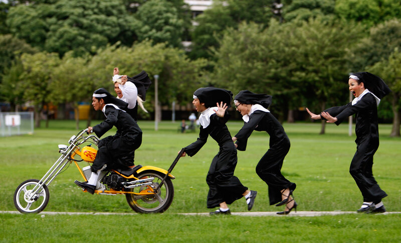 Nuns on a motorcycle