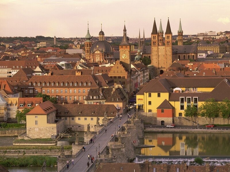 Nuremberg cityscape at sunset