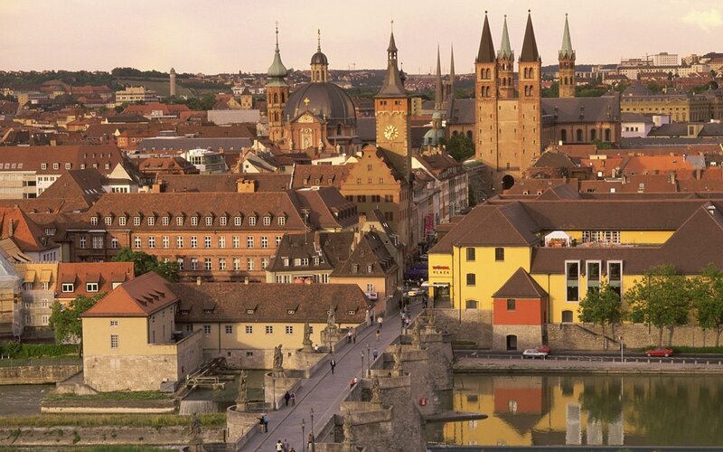Nuremberg cityscape with bridge