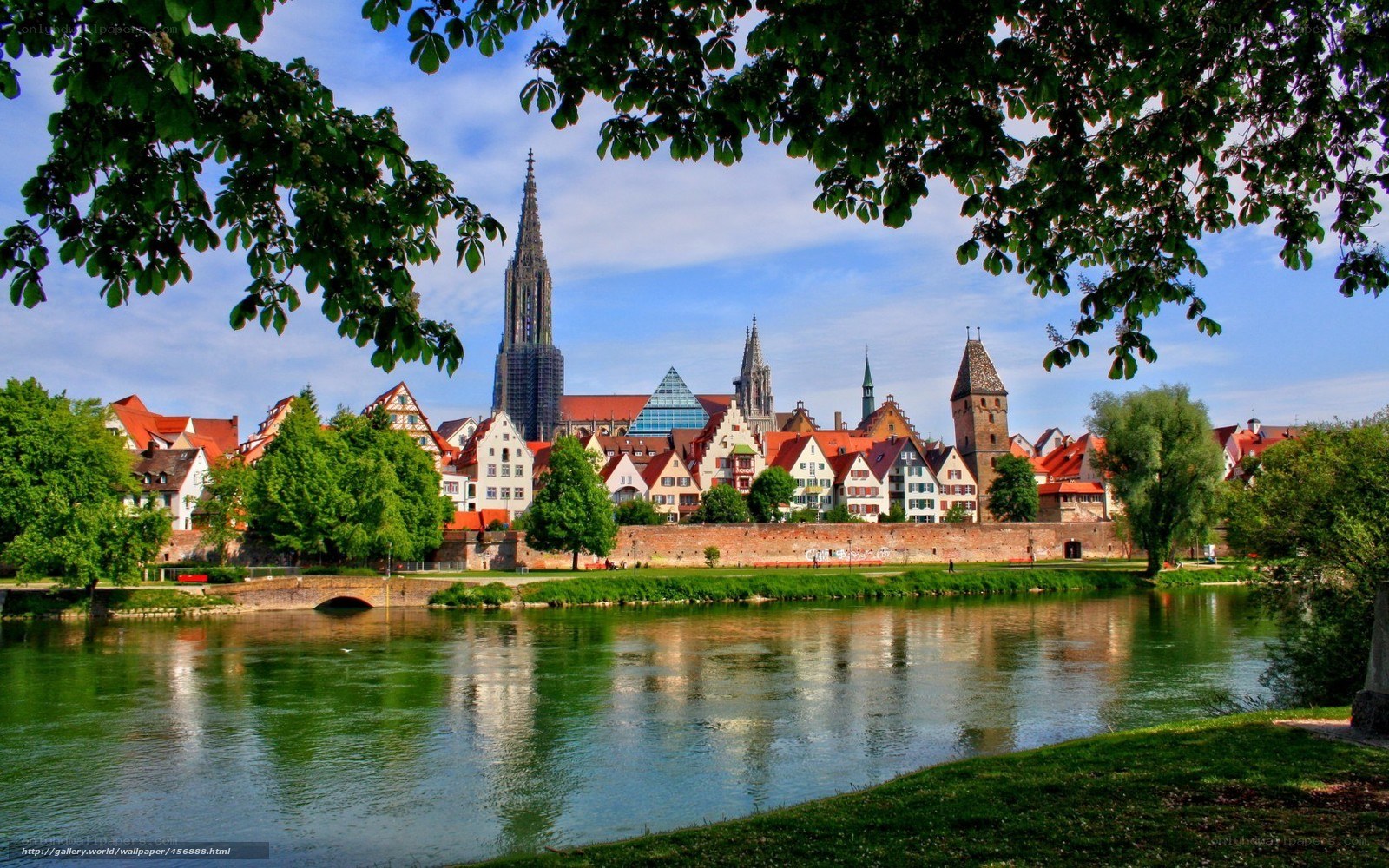 Nuremberg skyline by river