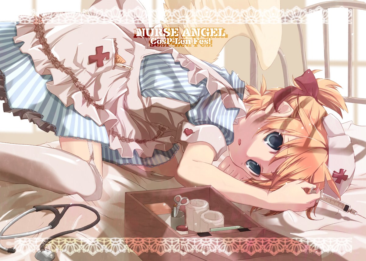 Nurse angel in bed