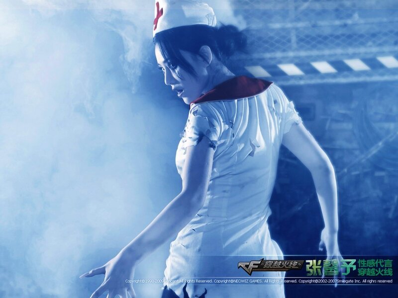 Nurse character in smoky environment