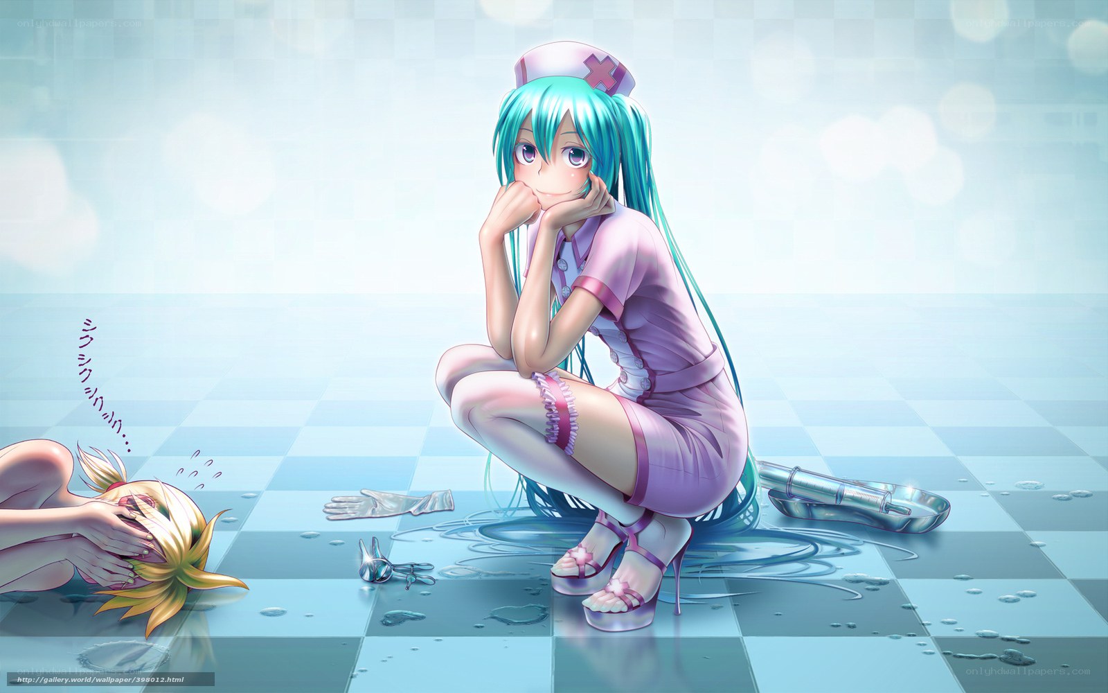 Nurse character with medical tools