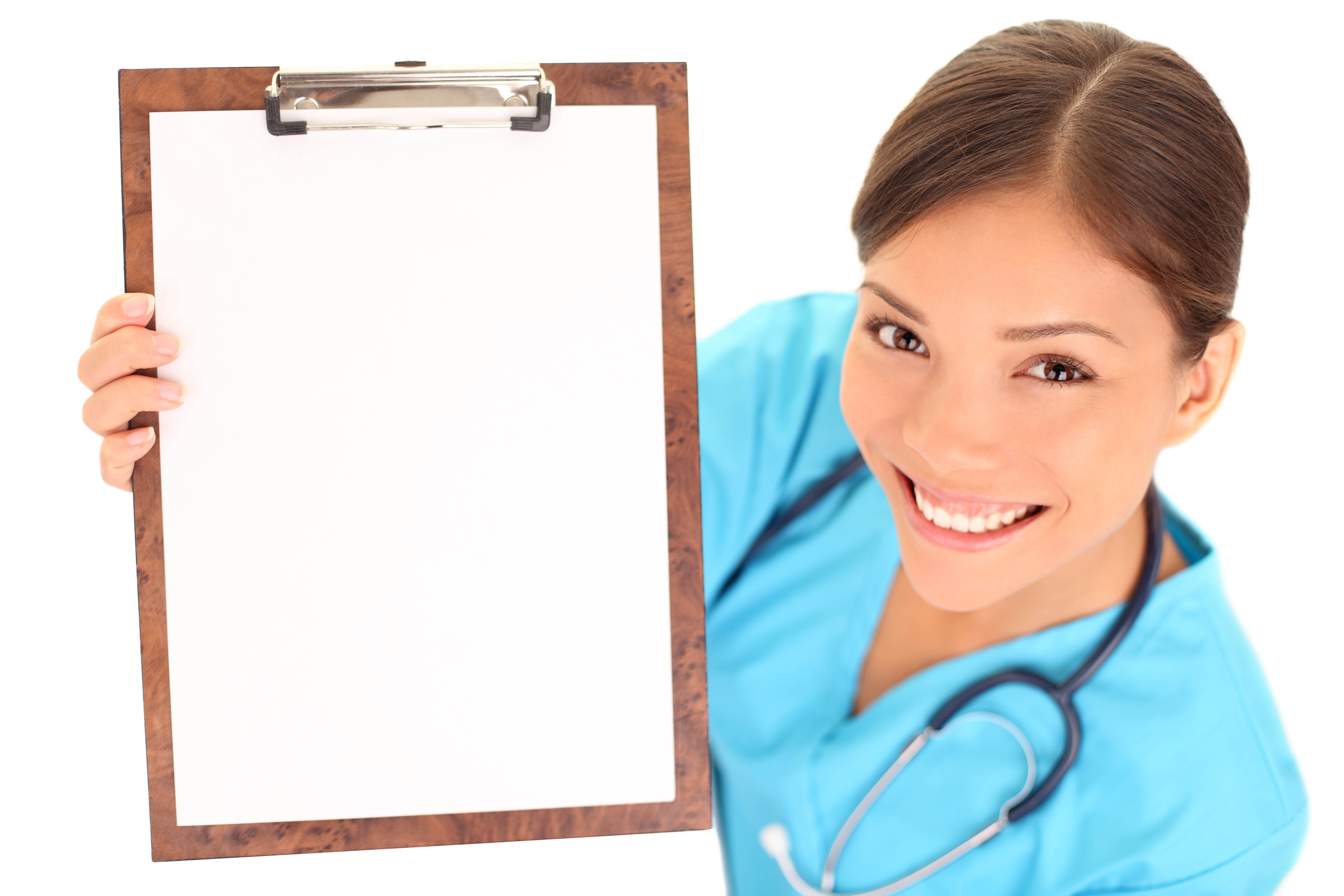 nurse holding clipboard