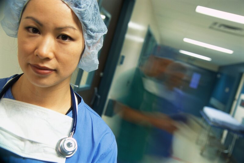 Nurse in hospital corridor