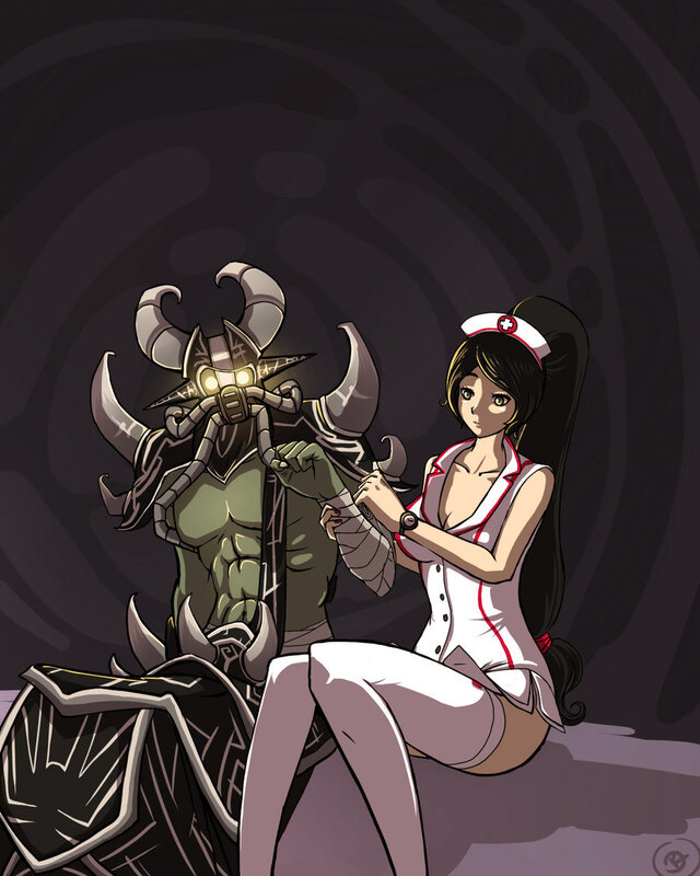 Nurse tending to a warrior