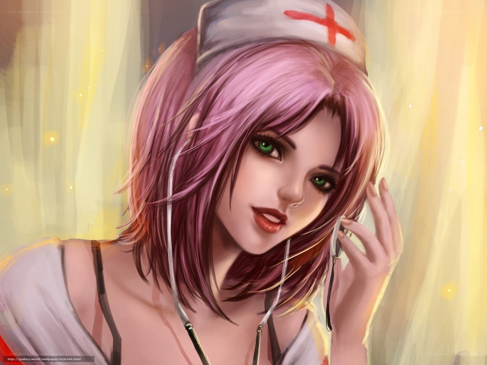 nurse with pink hair