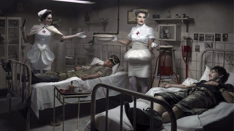 Nurses in a war hospital