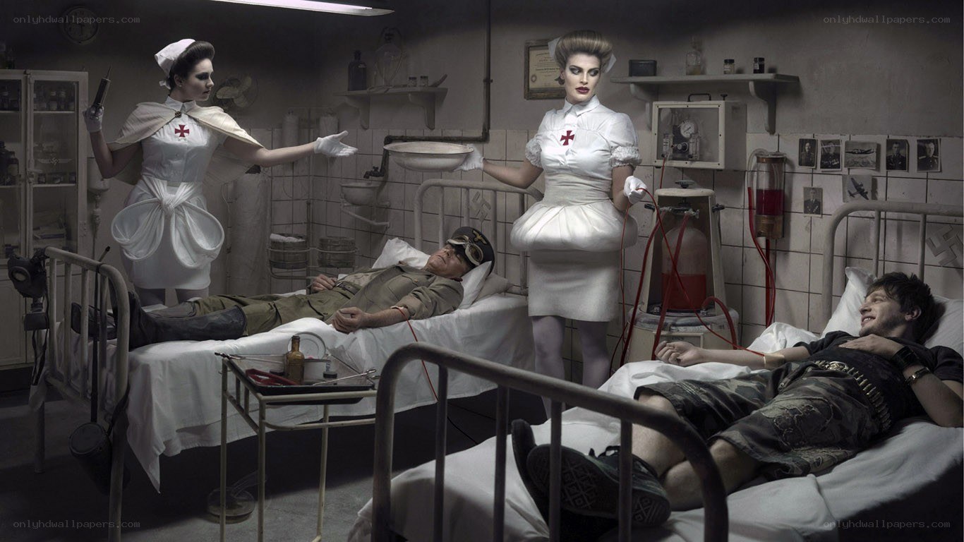 Nurses in a war hospital