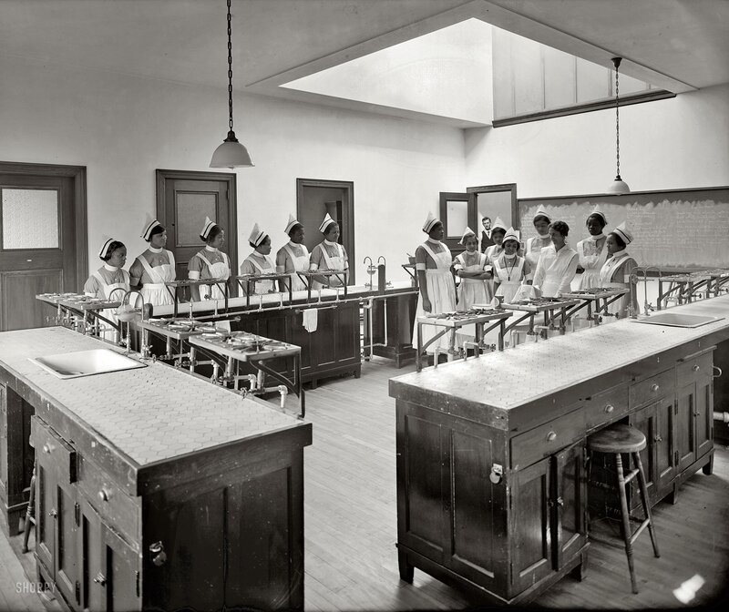 Nursing students in lab