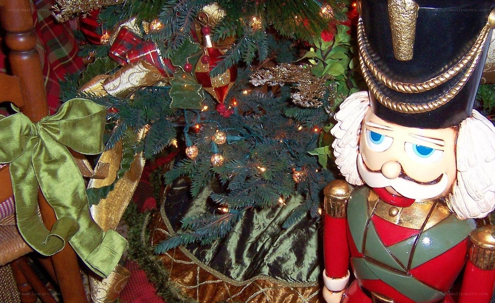 Nutcracker by Christmas tree