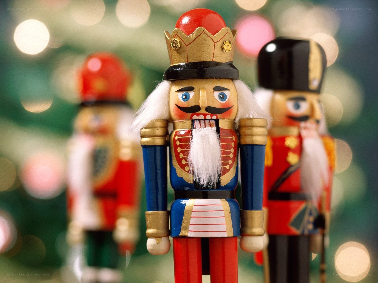 Nutcracker figurines in festive setting