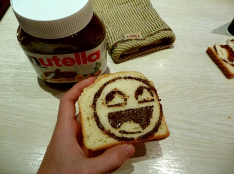 Nutella face on toast