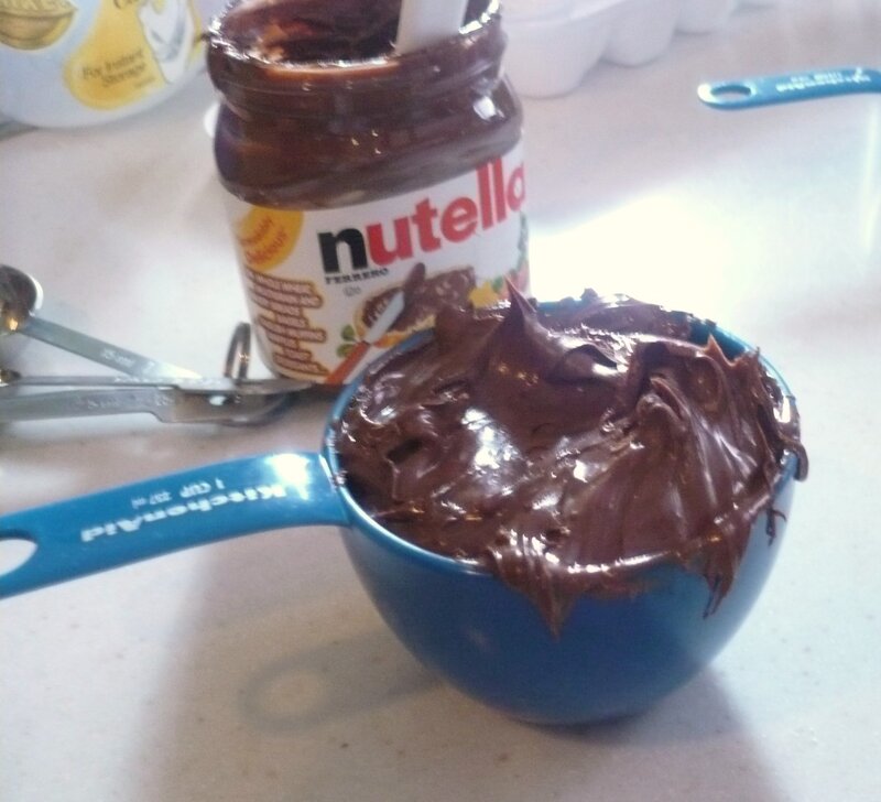 Nutella in a measuring cup