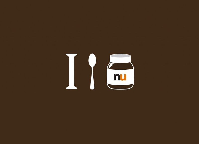 Nutella Jar with Spoon — Brown